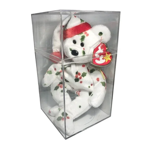 Ty Beanie Baby 1998 HOLIDAY TEDDY Christmas Bear Santa Hat Mistletoe New  Jingle